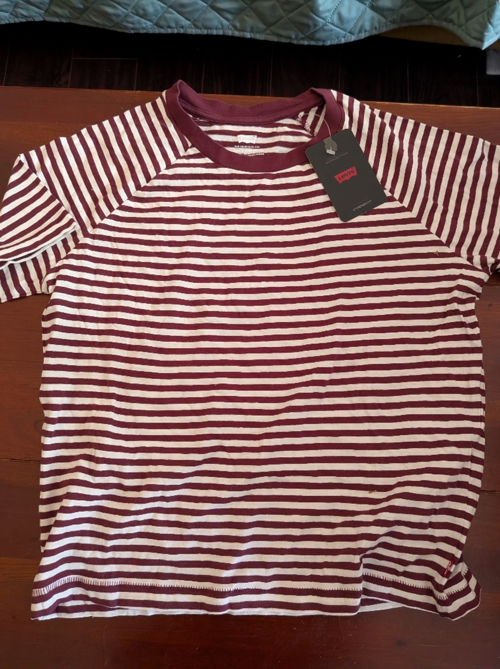 Striped Maroon & White Long Sleeve Tee
